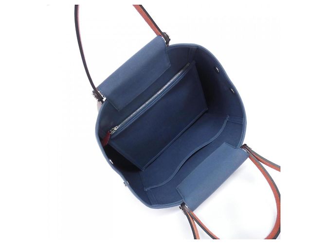 Hermès Cabag PM Handtasche Rot Blau - Ansicht 8