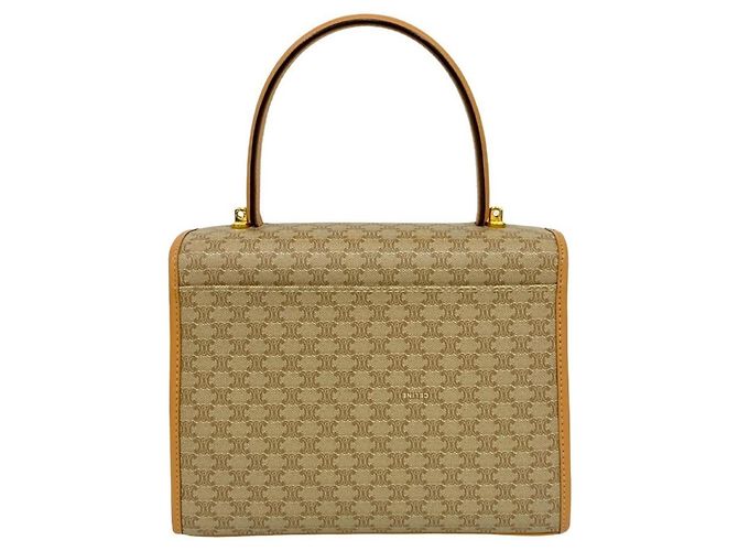 Céline Bolsa de couro com logo circular Macadam da Celine Bege - vista 3