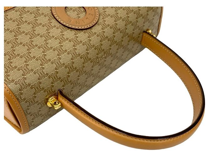Céline Bolsa de couro com logo circular Macadam da Celine Bege - vista 4