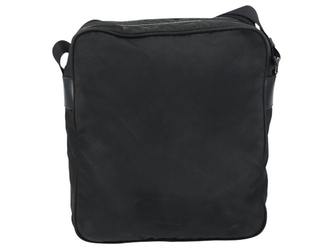 Borsa messenger con zip frontale Prada Tessuto in pelle Saffiano grande Nero - vista 2