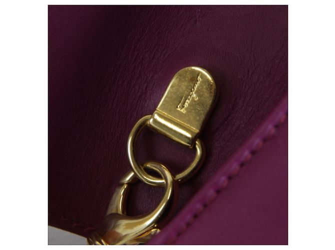 Borsa a Spalla Gancini con Catena Salvatore Ferragamo Porpora - vista 10
