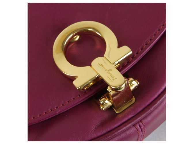 Borsa a Spalla Gancini con Catena Salvatore Ferragamo Porpora - vista 12