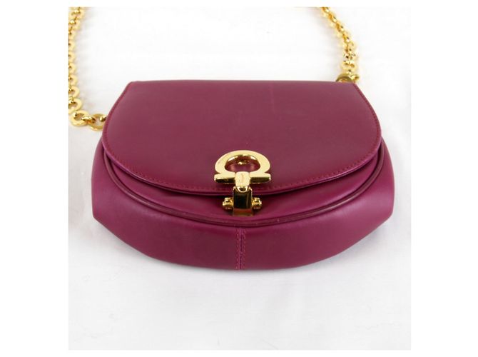 Borsa a Spalla Gancini con Catena Salvatore Ferragamo Porpora - vista 5