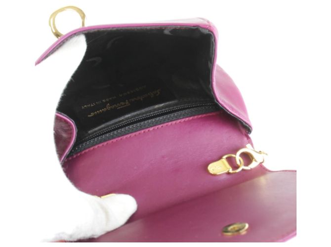 Borsa a Spalla Gancini con Catena Salvatore Ferragamo Porpora - vista 7