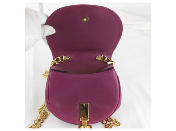 Borsa a Spalla Gancini con Catena Salvatore Ferragamo Porpora - vista 8