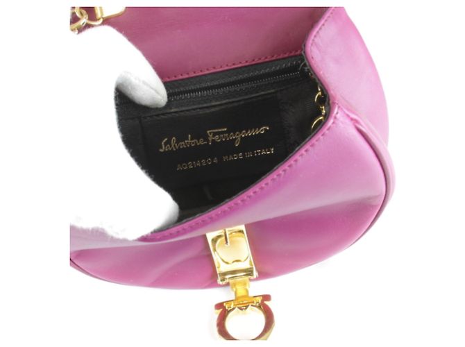 Borsa a Spalla Gancini con Catena Salvatore Ferragamo Porpora - vista 9