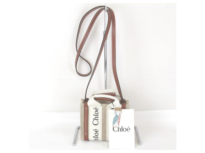 Borsa Tote Nano Woody di Chloé Beige - vista 2