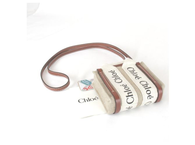 Borsa Tote Nano Woody di Chloé Beige - vista 4