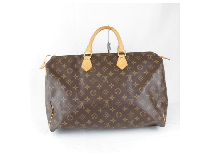 Sac à main Louis Vuitton Monogram Speedy 40 Marron - vue 2