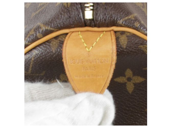 Sac à main Louis Vuitton Monogram Speedy 40 Marron - vue 6