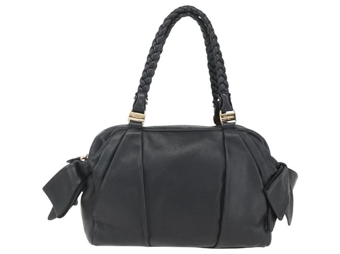 Halb Schultertasche aus Leder in Schwarz und Gold Auth 148535V von Salvatore Ferragamo Golden - Ansicht 13