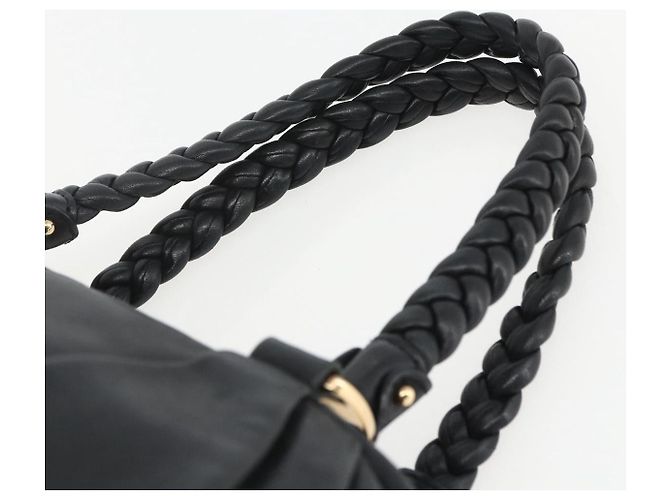 Halb Schultertasche aus Leder in Schwarz und Gold Auth 148535V von Salvatore Ferragamo Golden - Ansicht 14