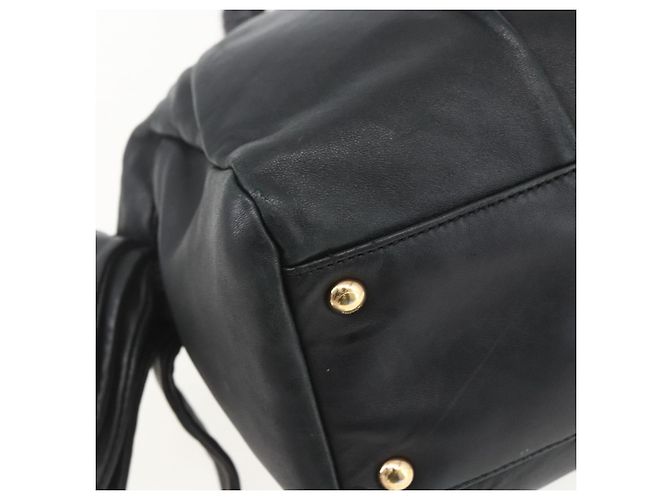 Halb Schultertasche aus Leder in Schwarz und Gold Auth 148535V von Salvatore Ferragamo Golden - Ansicht 15