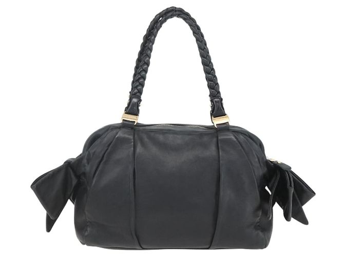 Halb Schultertasche aus Leder in Schwarz und Gold Auth 148535V von Salvatore Ferragamo Golden - Ansicht 2
