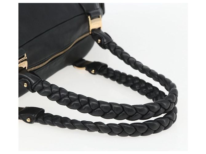 Halb Schultertasche aus Leder in Schwarz und Gold Auth 148535V von Salvatore Ferragamo Golden - Ansicht 7