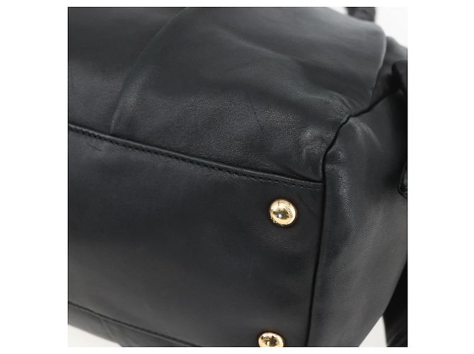 Halb Schultertasche aus Leder in Schwarz und Gold Auth 148535V von Salvatore Ferragamo Golden - Ansicht 8