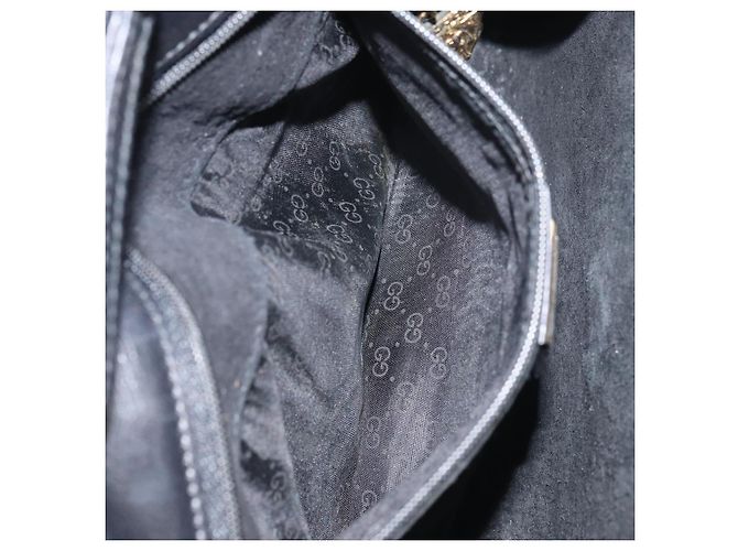 Borsa a Spalla in Pelle Nera e Oro GUCCI 004 25 0240 Auth 156804 Nero D'oro - vista 11