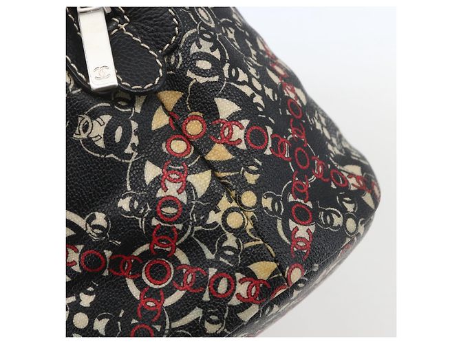 CHANEL Borsa da Viaggio Boston Coco in PVC Tela Nera Argento CC Auth 159746 Nero - vista 10