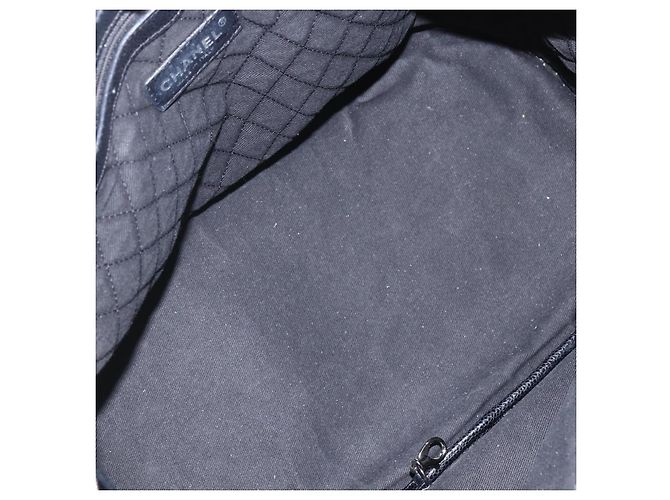 CHANEL Borsa da Viaggio Boston Coco in PVC Tela Nera Argento CC Auth 159746 Nero - vista 11