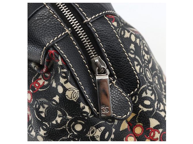 CHANEL Borsa da Viaggio Boston Coco in PVC Tela Nera Argento CC Auth 159746 Nero - vista 17