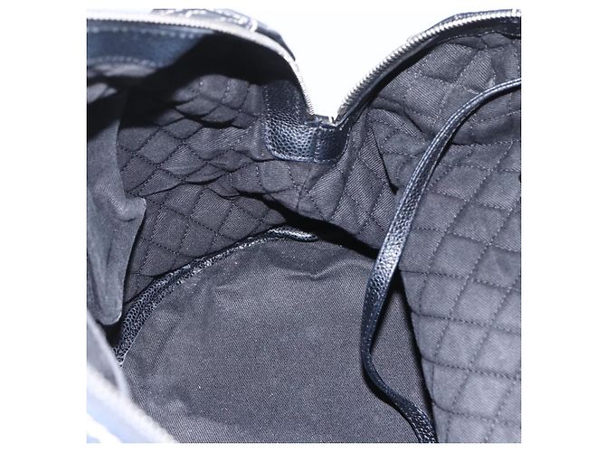 CHANEL Borsa da Viaggio Boston Coco in PVC Tela Nera Argento CC Auth 159746 Nero - vista 21