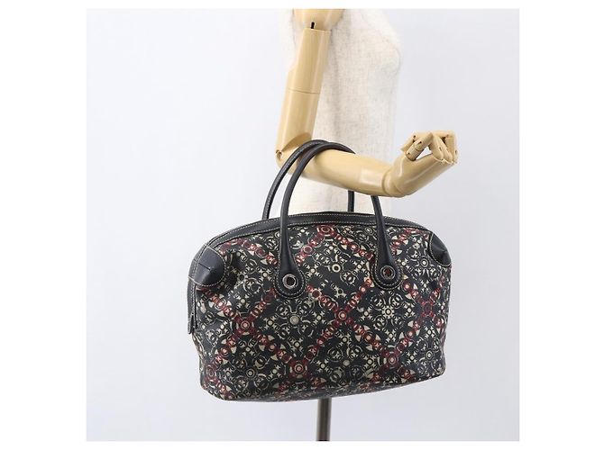 CHANEL Borsa da Viaggio Boston Coco in PVC Tela Nera Argento CC Auth 159746 Nero - vista 23