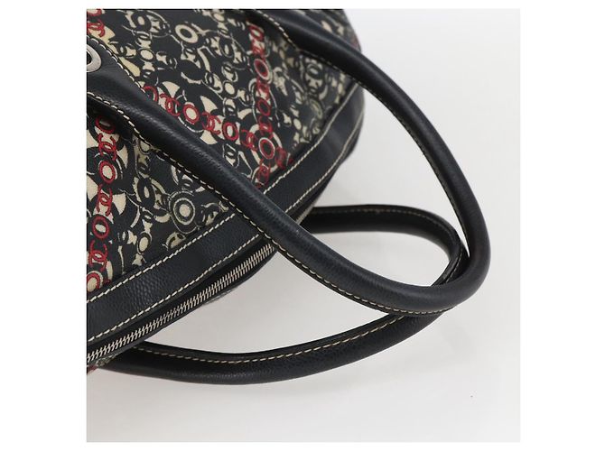CHANEL Borsa da Viaggio Boston Coco in PVC Tela Nera Argento CC Auth 159746 Nero - vista 7