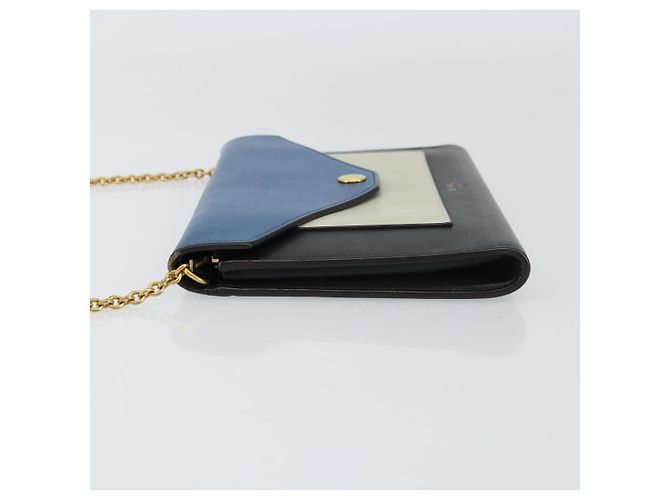Céline CELINE Chain Shoulder Wallet Bag Leather Multicolor Gold Auth BA8968 Multiple colors Golden - view 4