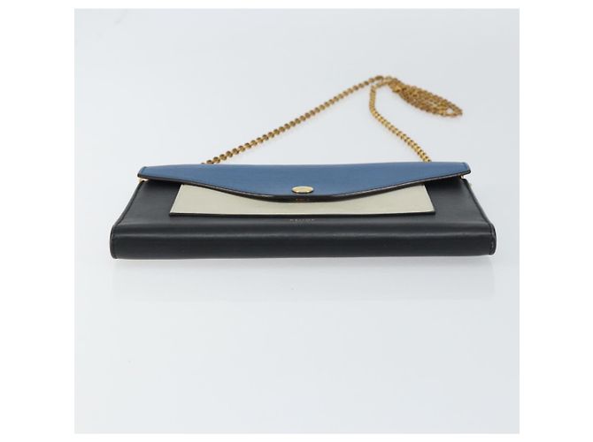 Céline CELINE Chain Shoulder Wallet Bag Leather Multicolor Gold Auth BA8968 Multiple colors Golden - view 5