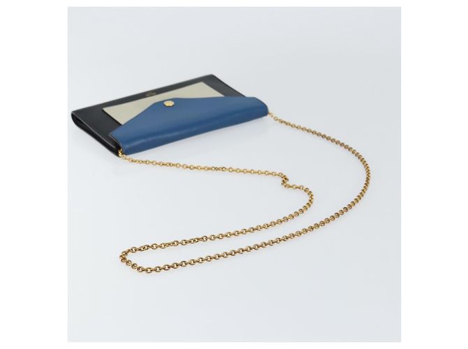 Céline CELINE Chain Shoulder Wallet Bag Leather Multicolor Gold Auth BA8968 Multiple colors Golden - view 7