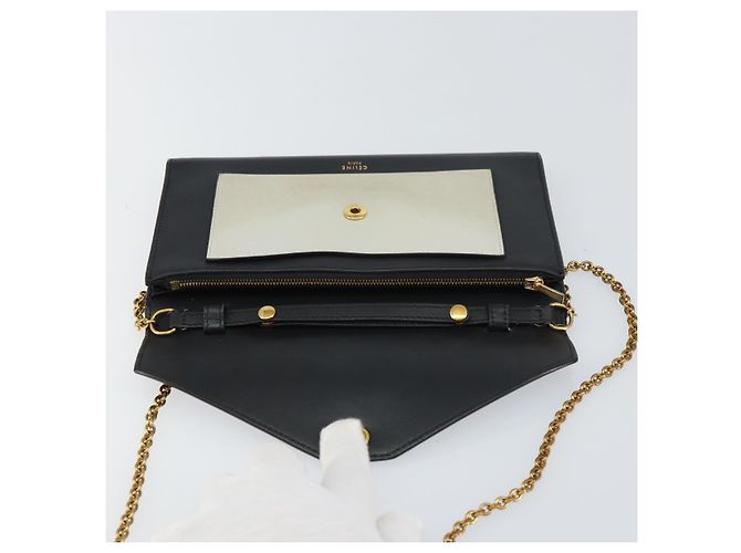 Céline CELINE Chain Shoulder Wallet Bag Leather Multicolor Gold Auth BA8968 Multiple colors Golden - view 9