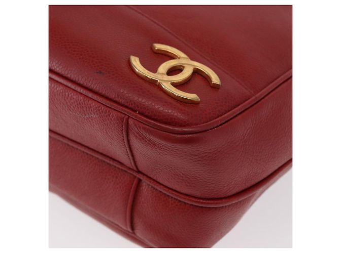 Borsa Tote CHANEL in Pelle Caviar Rossa Oro CC Auth BA8976 Rosso D'oro - vista 14