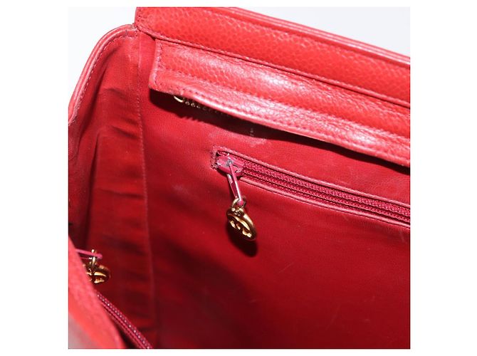 Borsa Tote CHANEL in Pelle Caviar Rossa Oro CC Auth BA8976 Rosso D'oro - vista 20