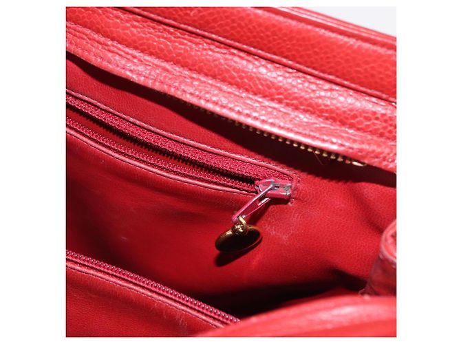 Borsa Tote CHANEL in Pelle Caviar Rossa Oro CC Auth BA8976 Rosso D'oro - vista 22