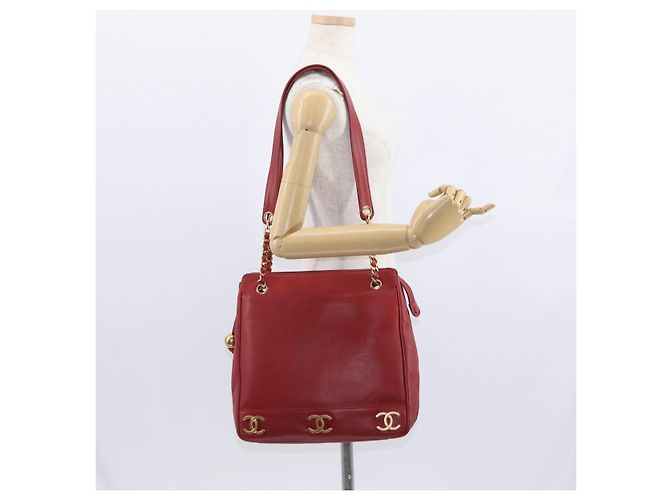Borsa Tote CHANEL in Pelle Caviar Rossa Oro CC Auth BA8976 Rosso D'oro - vista 24