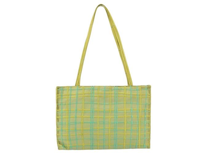 Autre Marque BOTTEGA VENETA Bolsa de Mão Nylon Verde Prata Auth 153765 - vista 13