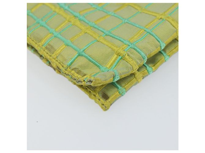 Autre Marque BOTTEGA VENETA Bolsa de Mão Nylon Verde Prata Auth 153765 - vista 15