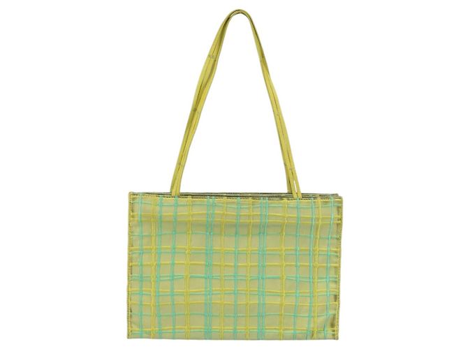 Autre Marque BOTTEGA VENETA Bolsa de Mão Nylon Verde Prata Auth 153765 - vista 2