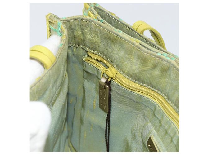Autre Marque BOTTEGA VENETA Bolsa de Mão Nylon Verde Prata Auth 153765 - vista 21