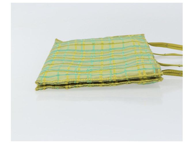 Autre Marque BOTTEGA VENETA Bolsa de Mão Nylon Verde Prata Auth 153765 - vista 3