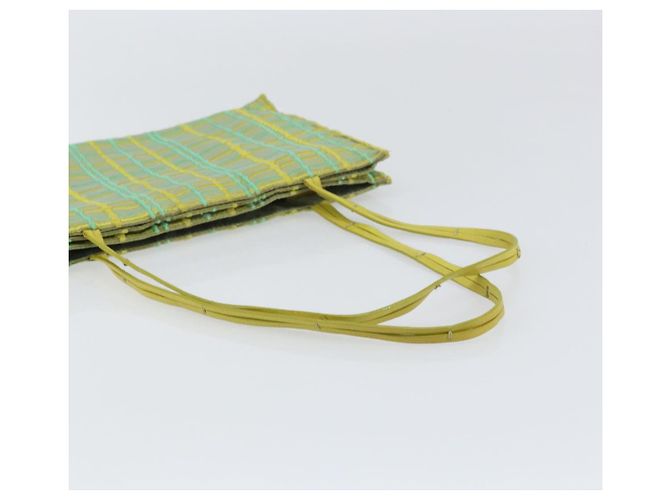 Autre Marque BOTTEGA VENETA Bolsa de Mão Nylon Verde Prata Auth 153765 - vista 7