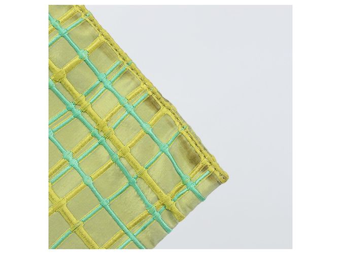 Autre Marque BOTTEGA VENETA Bolsa de Mão Nylon Verde Prata Auth 153765 - vista 9