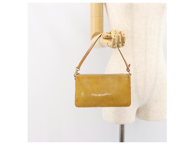 LOUIS VUITTON Bolsa Lexington Monogram Vernis Beige M91010 LV Auth gh1402 - vista 21