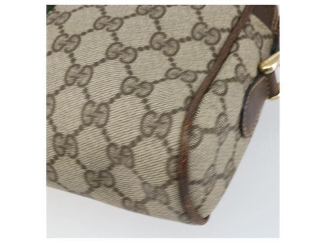 Gucci Borsa GG Supreme Web Sherry Line in PVC beige e oro 010 378 Auth ep12276 D'oro - vista 15