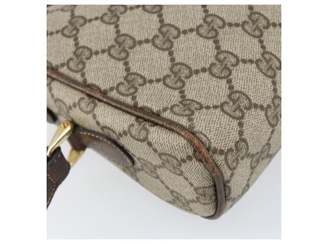 Gucci Borsa GG Supreme Web Sherry Line in PVC beige e oro 010 378 Auth ep12276 D'oro - vista 16