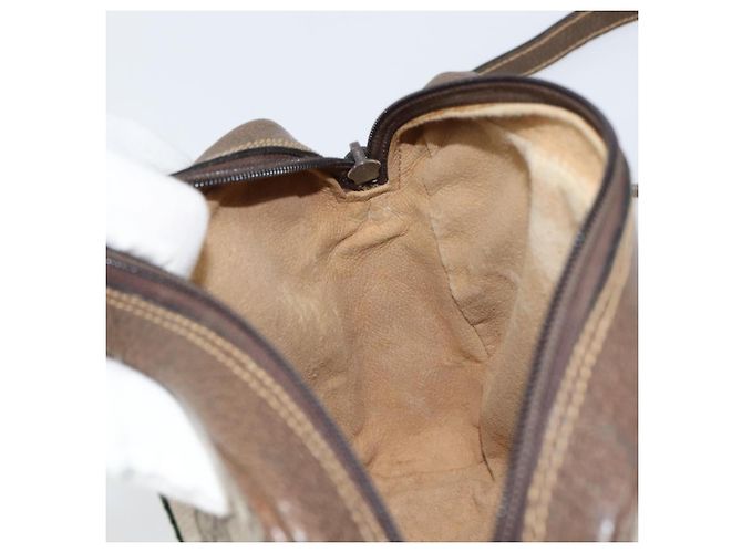 Gucci Borsa GG Supreme Web Sherry Line in PVC beige e oro 010 378 Auth ep12276 D'oro - vista 19