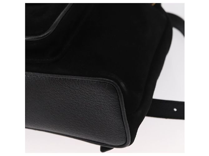 Sac à dos en daim Gucci Bamboo Noir Or 003 1956 0030 Auth 155694 - vue 18