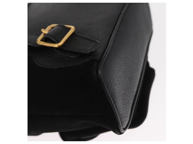 Sac à dos en daim Gucci Bamboo Noir Or 003 1956 0030 Auth 155694 - vue 19