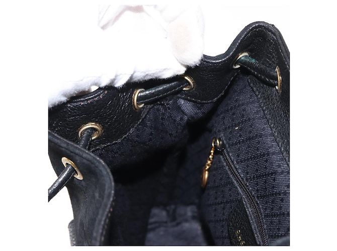 Sac à dos en daim Gucci Bamboo Noir Or 003 1956 0030 Auth 155694 - vue 25