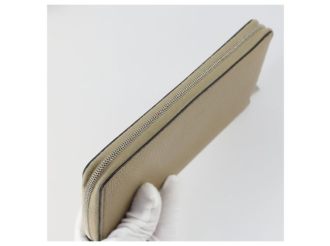 Céline Portafoglio CELINE in pelle 3 pezzi grigio beige Auth bs31479 Marrone - vista 12